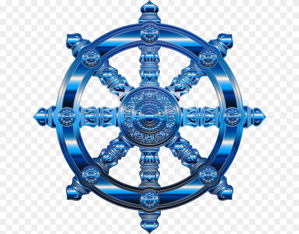 Bluewheelsymbol Transparent Background Buddhist Symbol, Logo, Machine, Spoke, Accessories Free Png Download