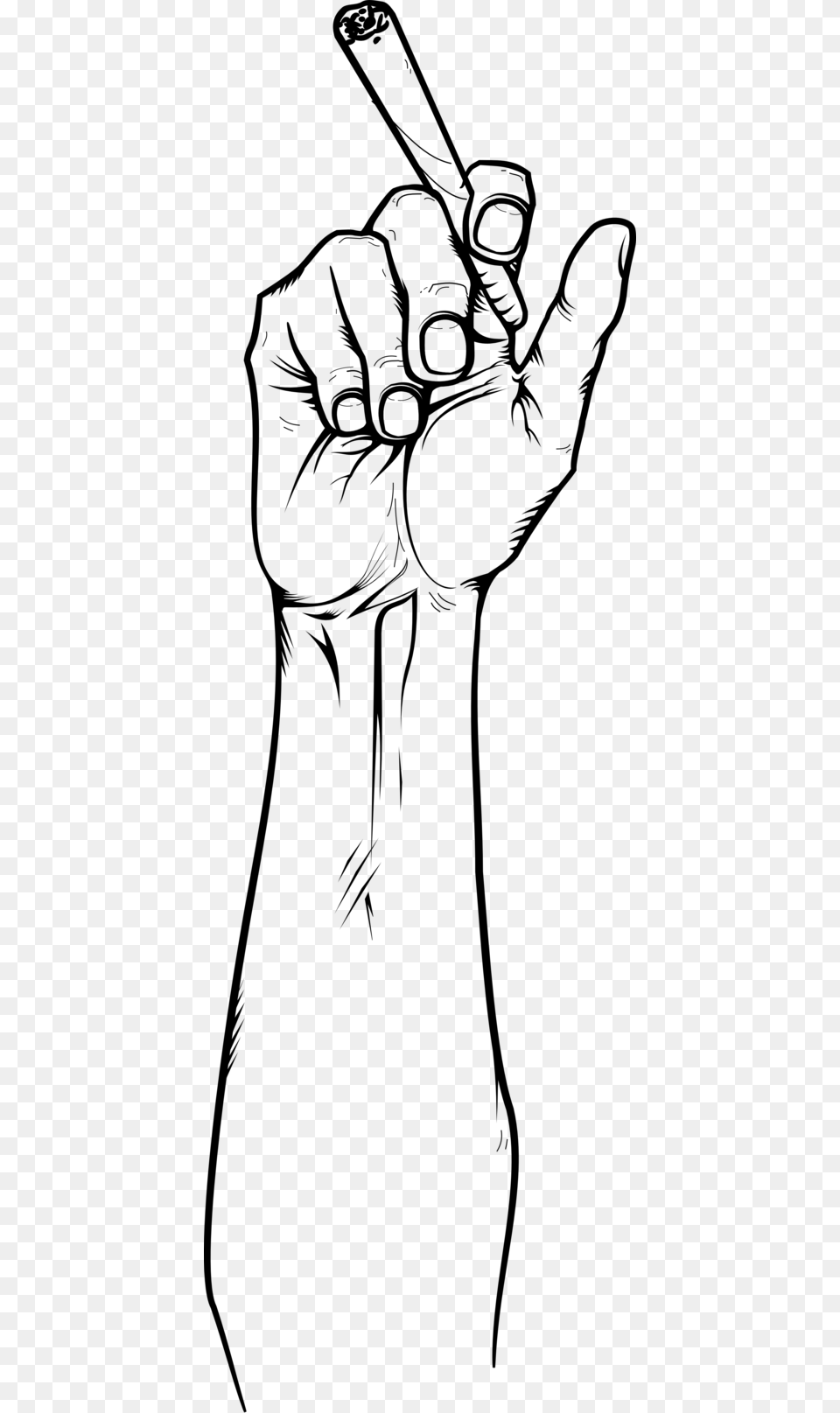 Blunt Drawing Hand Holding For, Gray Free Transparent Png