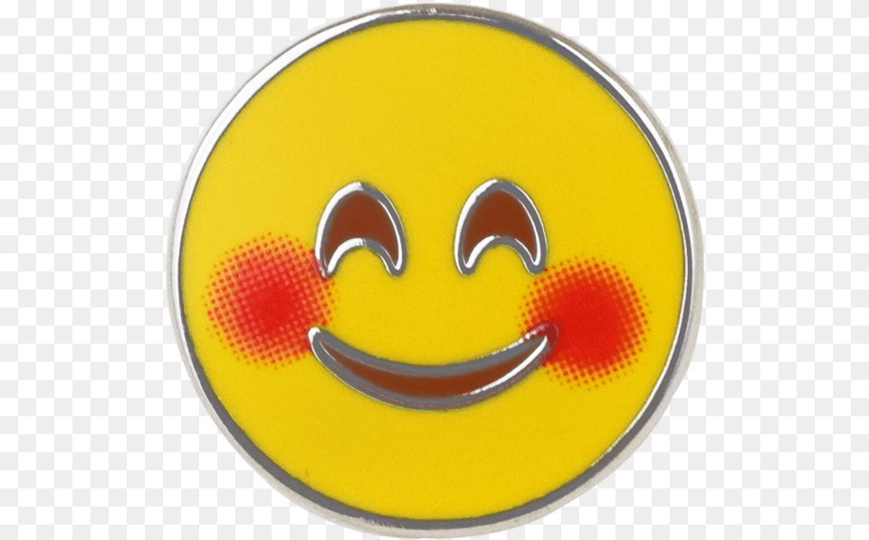 Blush Emoji Pin Pin, Logo, Symbol Png Image