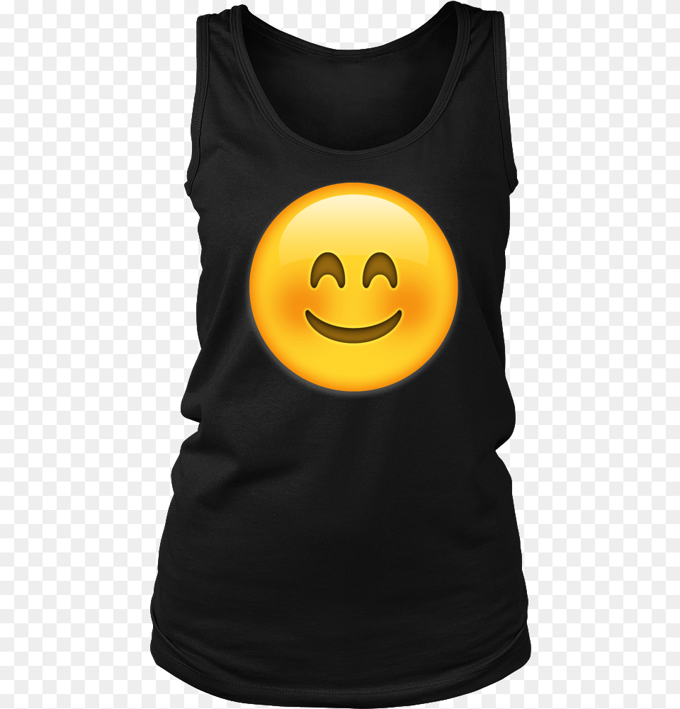 Blush Emoji Shirt, Clothing, Tank Top, Adult, Male Png Image