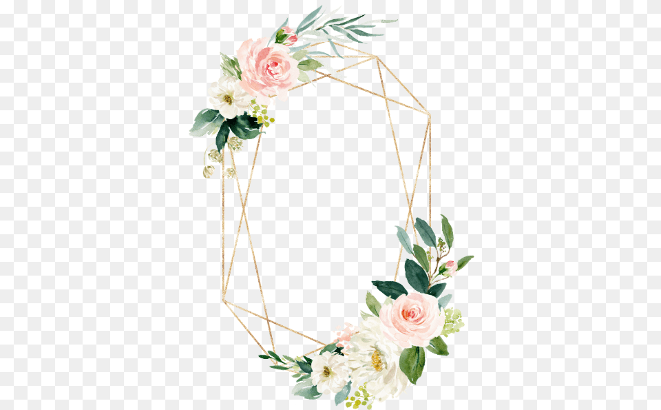 Blush Gold Floral Wedding Invitation Floral Geometric Wedding Invitations, Flower, Plant, Rose, Flower Arrangement Free Transparent Png