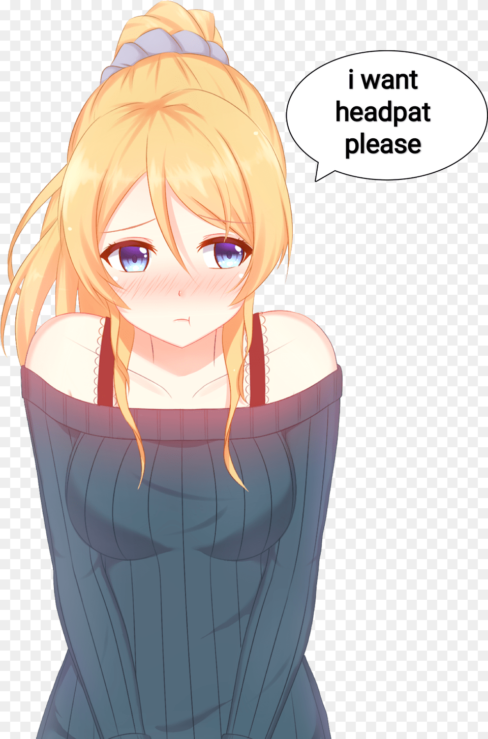 Blush Pout Wholesomeanimemes Love Blushing Anime Girl, Book, Comics, Publication, Adult Free Png