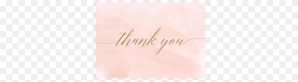 Blush Watercolor And Gold Calligraphy Thank You Note Calligraphy, Handwriting, Text Free Transparent Png