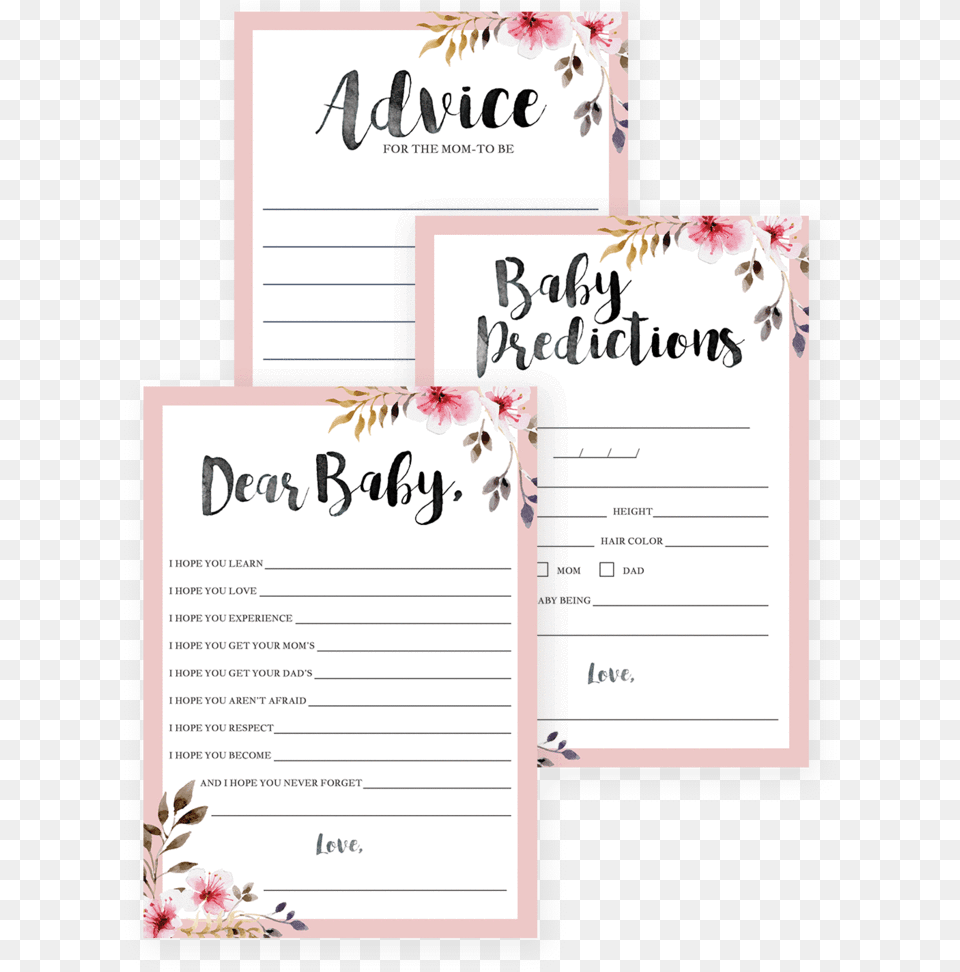 Blush Watercolor Baby Shower Activities For Girls By Baby Shower Activities, Advertisement, Page, Poster, Text Free Png