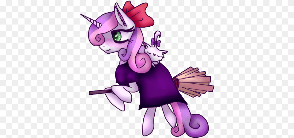 Blushing Bow Broom Cat Clothes Dress Ear Fluff Kiki39s Delivery Service, Book, Comics, Publication, Purple Png
