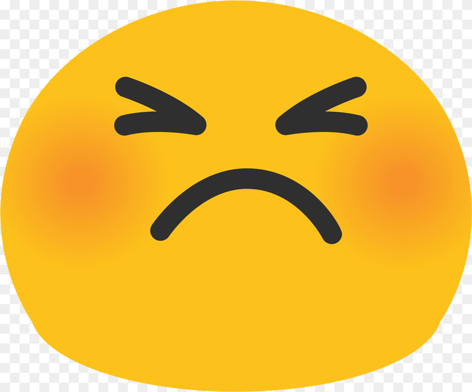 Blushing Emoji Angry Face Emoji Android Clipart Full Persevering Face Emoji, Nature, Outdoors, Sky, Disk Free Png Download
