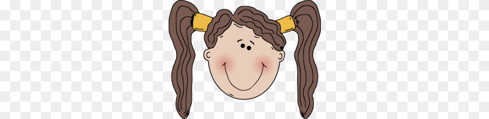 Blushing Girl In Pigtails Clip Art, Baby, Person, Face, Head Free Png Download