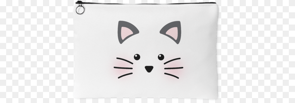 Blushing Kitty Accessory Pouch Cute Cat Face Tote Bags, Cushion, Home Decor, Pillow, White Board Free Transparent Png