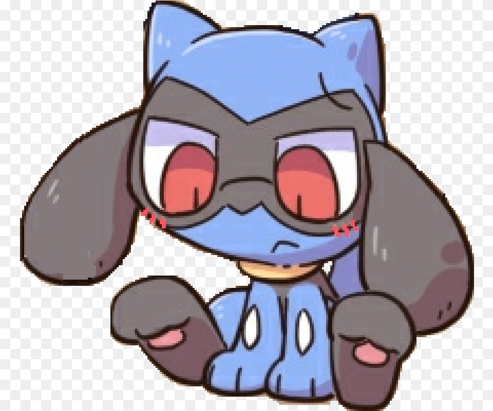 Blushing Riolu Riolu, Plush, Toy, Baby, Person Png Image