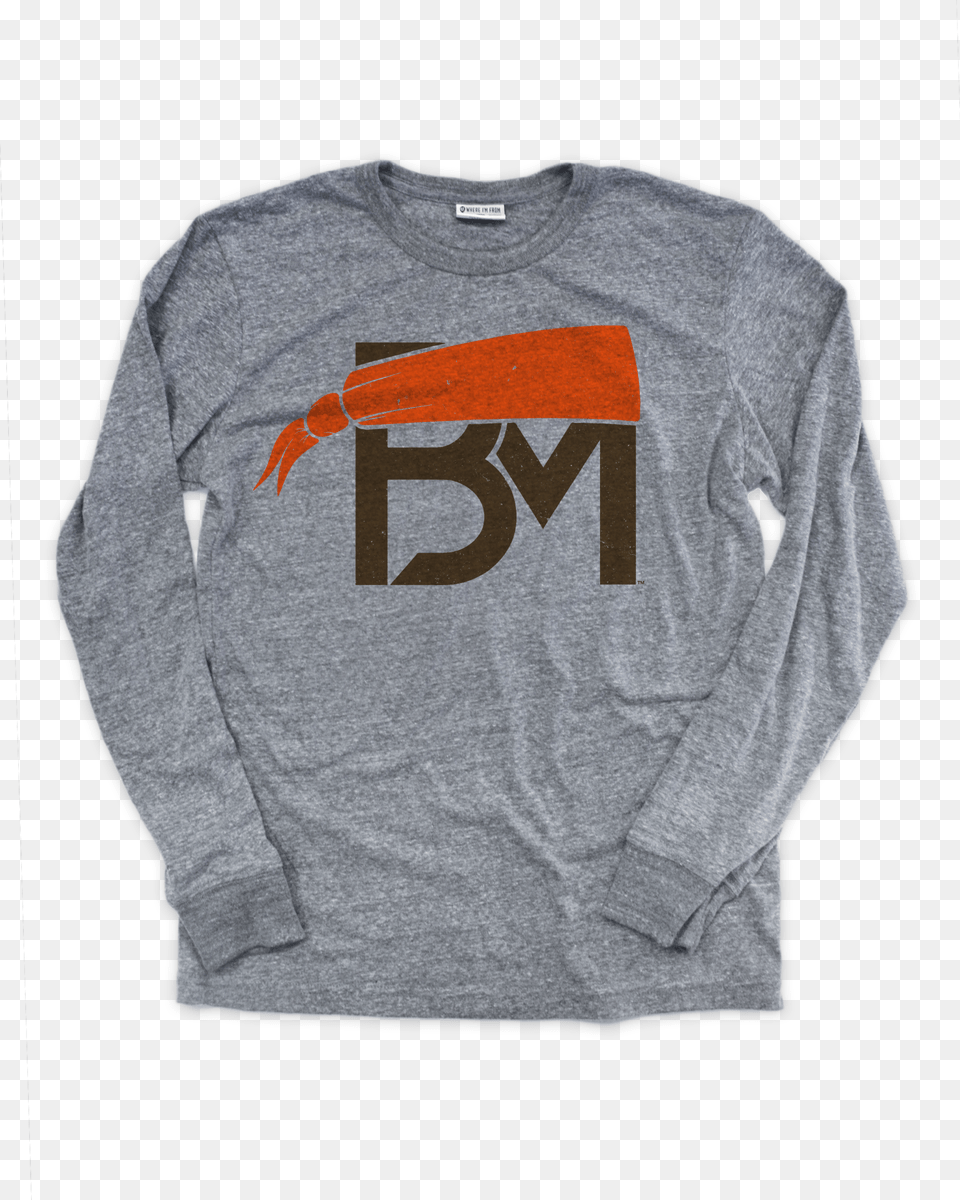 Bm Logo Orangebrown Long Sleeve T Shirt Long Sleeved T Shirt, Clothing, Knitwear, Long Sleeve, Sweater Free Png Download