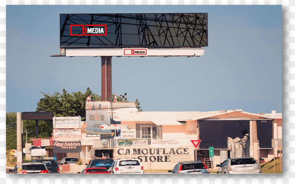 Bmedia Outdoor Advertising Co Bmedia Digital Puerto Rico, Advertisement, Billboard, Car, Transportation Png Image