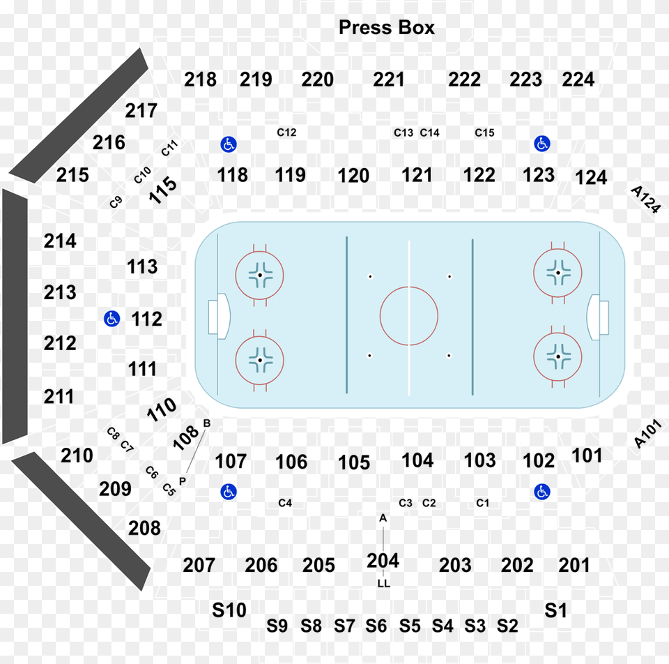 Bmo Harris Bank Center Sec 212 Row Aa, Cad Diagram, Diagram Free Png