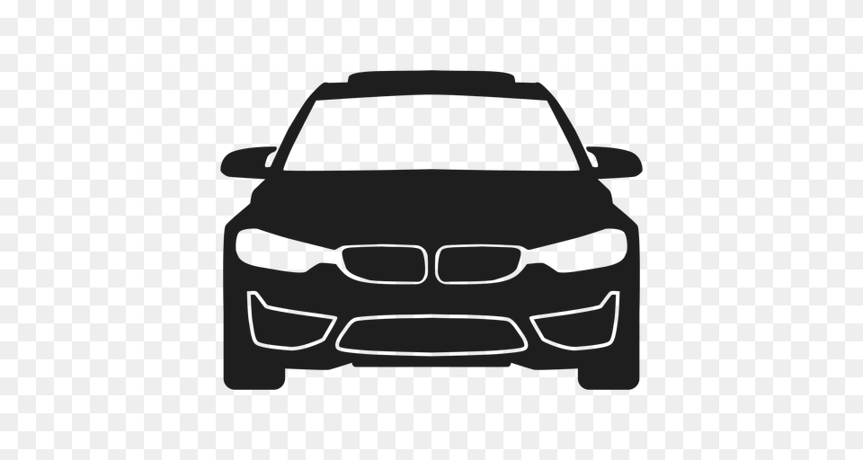 Bmw Car Front View Silhouette, Sedan, Transportation, Vehicle, Bumper Png Image