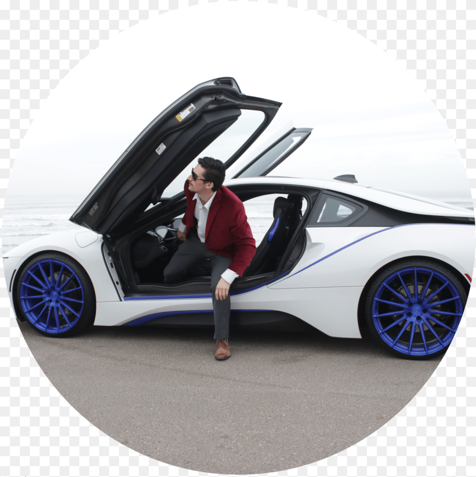Bmw I8 Luxe Car Collective, Wheel, Man, Person, Photography Free Transparent Png