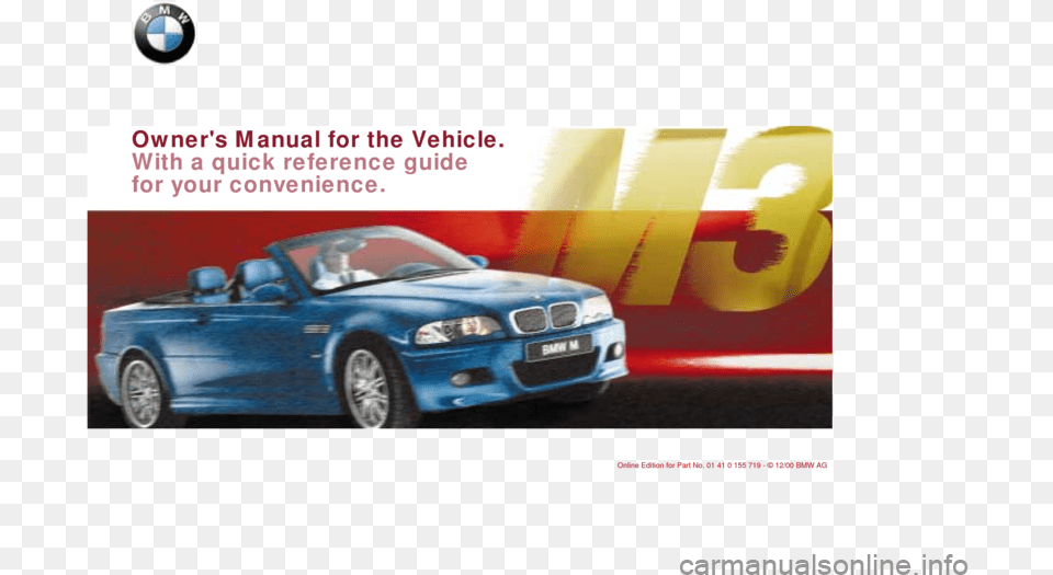 Bmw M3 Convertible 2001 E46 Owners Manual, Vehicle, Sports Car, Car, Spoke Png