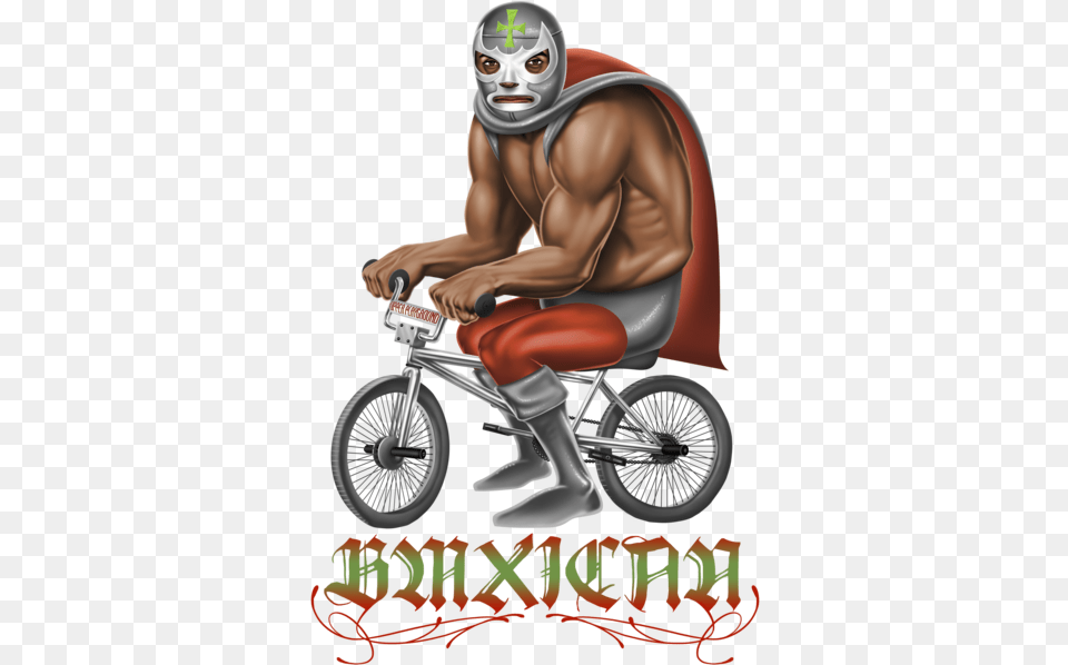 Bmxican Upper Playground Tee Bmxican, Spoke, Machine, Adult, Person Free Png