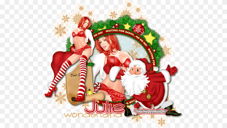 Bnb Tutorials Waiting For Santa Animated Gif Santa Transparent Background, Elf, Person, Adult, Female Png