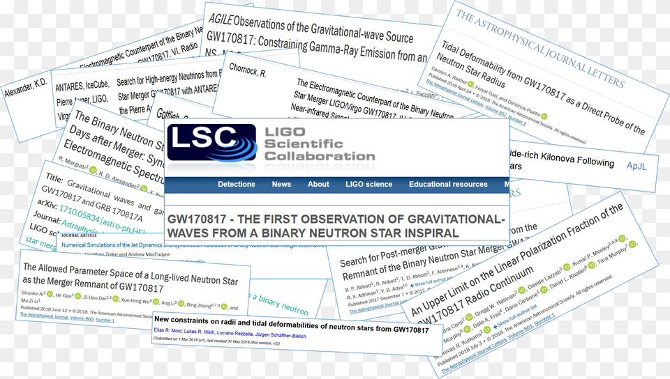 Bns Headlines Ligo Scientific Collaboration, Text, Paper, Business Card, Advertisement Free Transparent Png