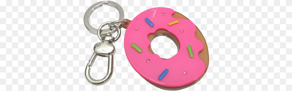 Bo Keychain Pink Donut Keychain, Food, Sweets, Disk Free Transparent Png