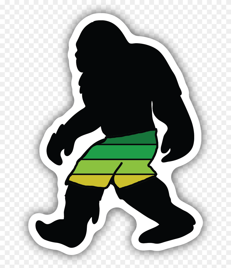 Board Shorts Sasquatch Skills For Life, Person, Silhouette, Kneeling, Stencil Png