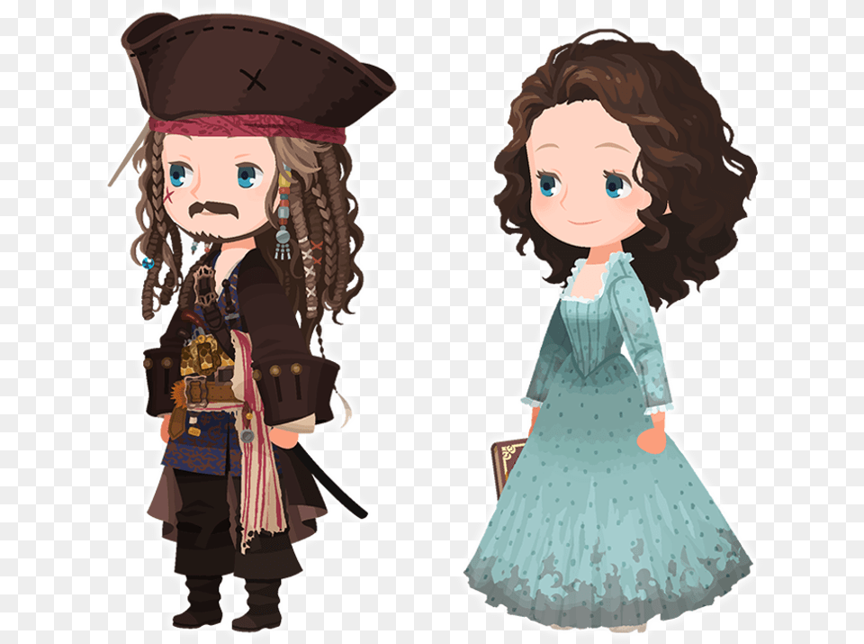 Board The Black Pearl As Jack Sparrow Amp Carina Smyth Kingdom Hearts Union Costumes, Child, Clothing, Dress, Person Free Png
