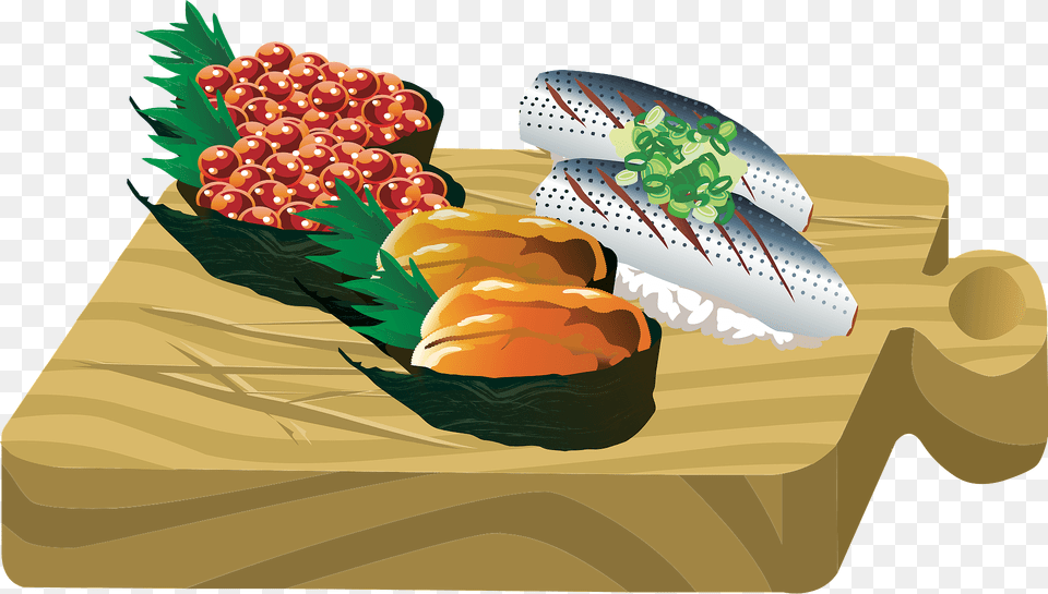 Board With Sushi Clipart, Meal, Dish, Food, Lunch Free Png Download
