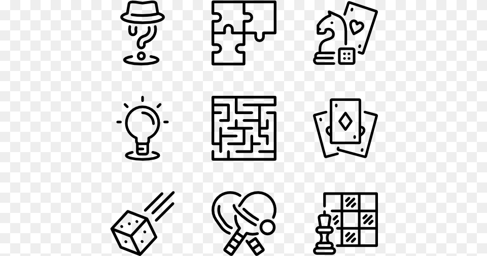 Boardgames Line Surf Icons, Gray Free Transparent Png