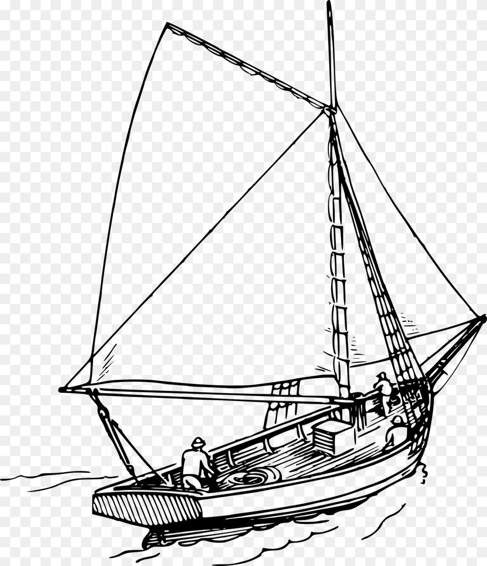 Boat Clipart Ocean, Gray Free Transparent Png