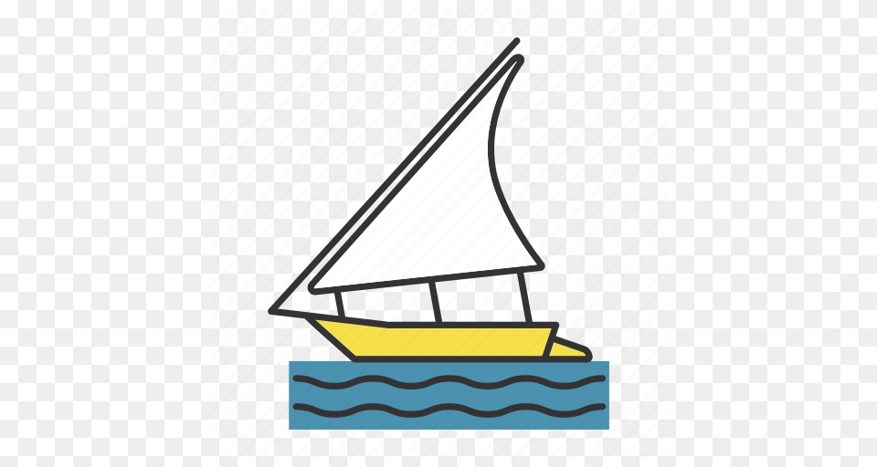 Boat Felucca Regatta Sailboat Sailing Ship Yacht Icon, Transportation, Vehicle, Watercraft, Dinghy Png Image