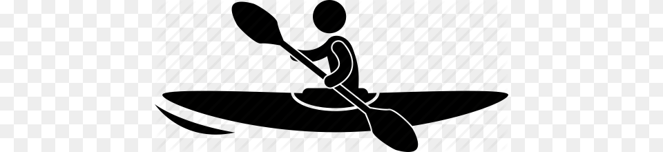 Boat Kayak Man Paddle Person Sport Water Icon, Electrical Device, Microphone, Cutlery Png Image