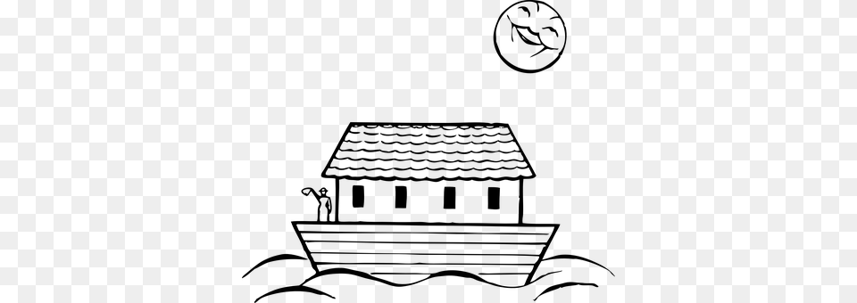 Boat Noah Ark Faith Arc Bible Testament Ve Noahs Ark Clipart Black And White, Gray Free Transparent Png