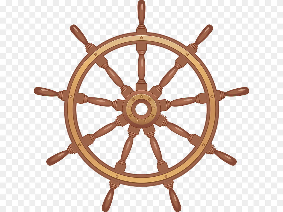 Boat Pirate Ship Steering Wheel, Steering Wheel, Transportation, Vehicle, Machine Free Transparent Png