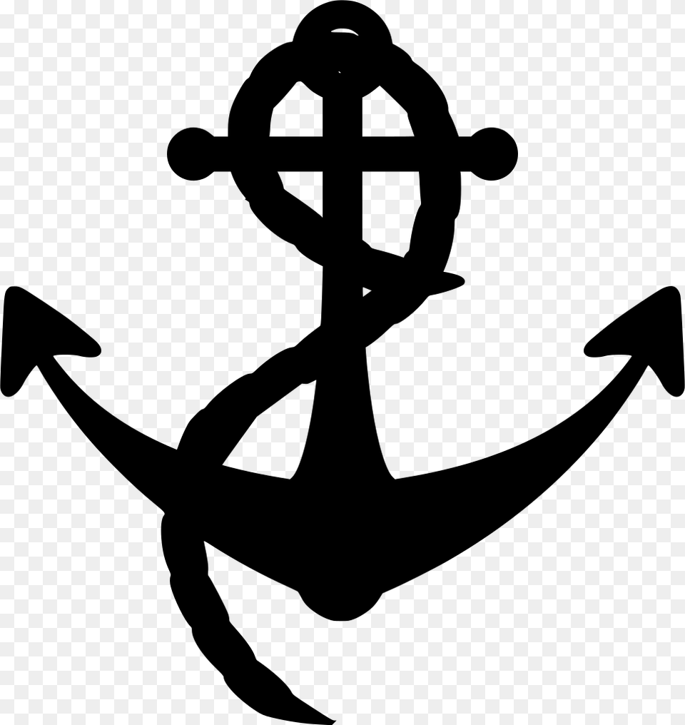 Boat Rope With Anchor Clipart, Gray Png Image