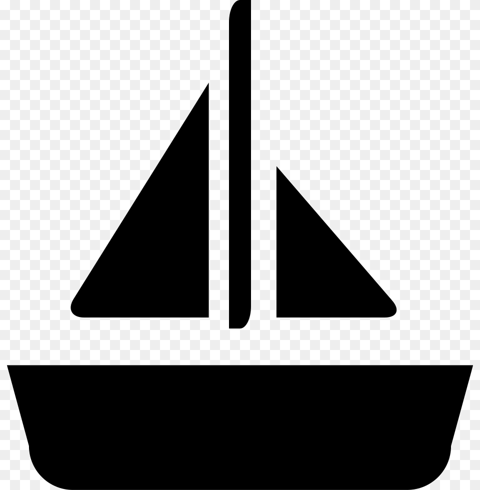 Boat With A Sail Comments Barco Icono, Triangle, Stencil, Electronics, Hardware Png Image