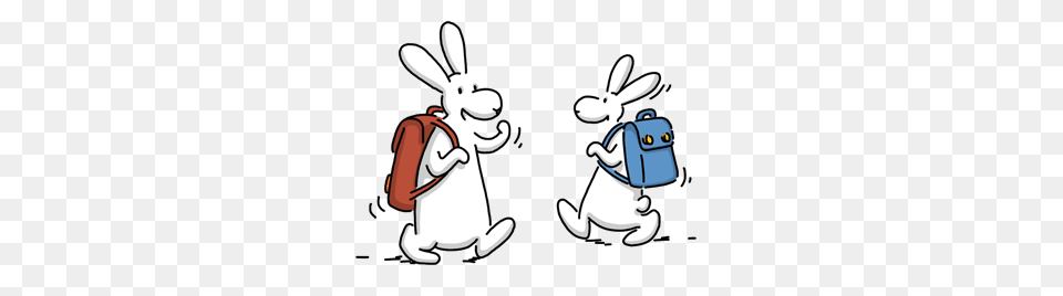 Bob And Bobek With Rucksacks, Bag, Cartoon, Baby, Person Png Image