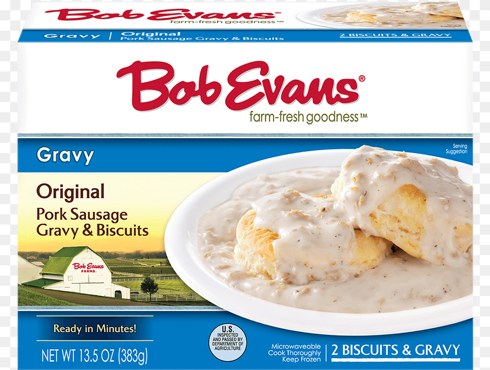 Bob Evans Frozen Original White Sausage Gravy Amp Biscuits Bob Evans Mashed Potatoes, Advertisement, Cream, Dessert, Food Png Image