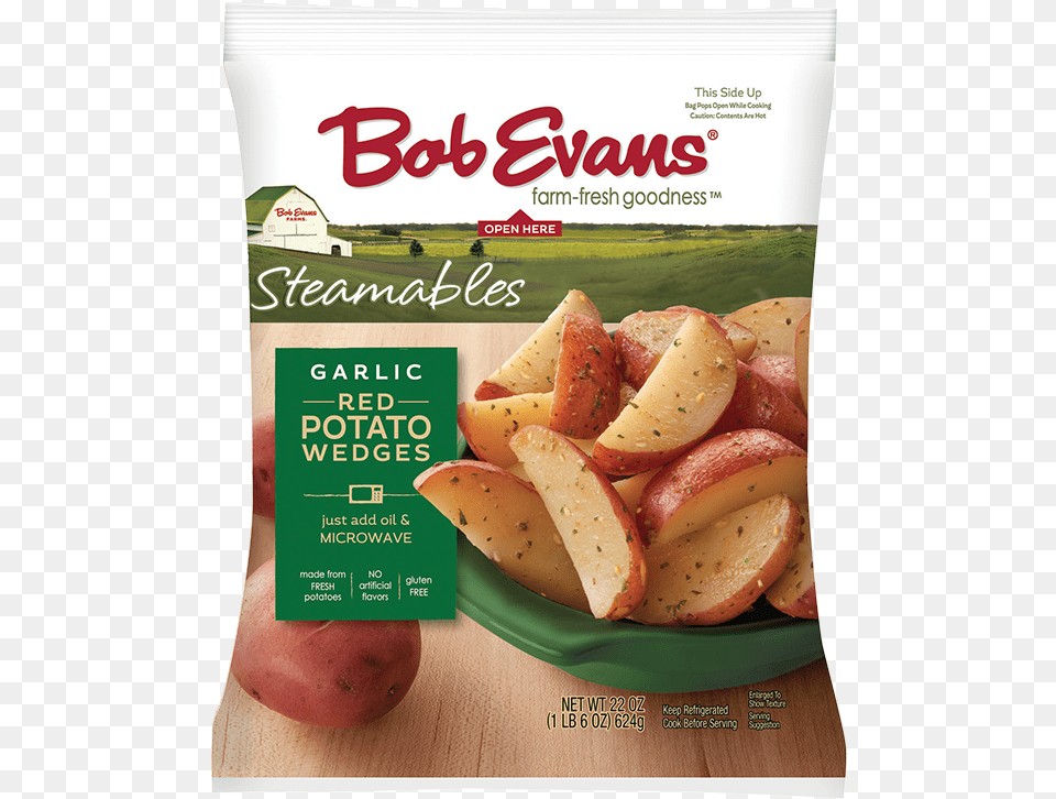 Bob Evans Garlic Red Potato Wedges Bob Evans Steamables 22 Oz, Food, Plant, Produce, Vegetable Free Transparent Png