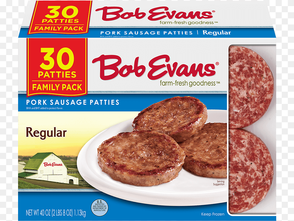 Bob Evans Regular Sausage Patties 40 Oz Bob Evans Sausage Patties, Advertisement, Food, Lunch, Meal Free Png