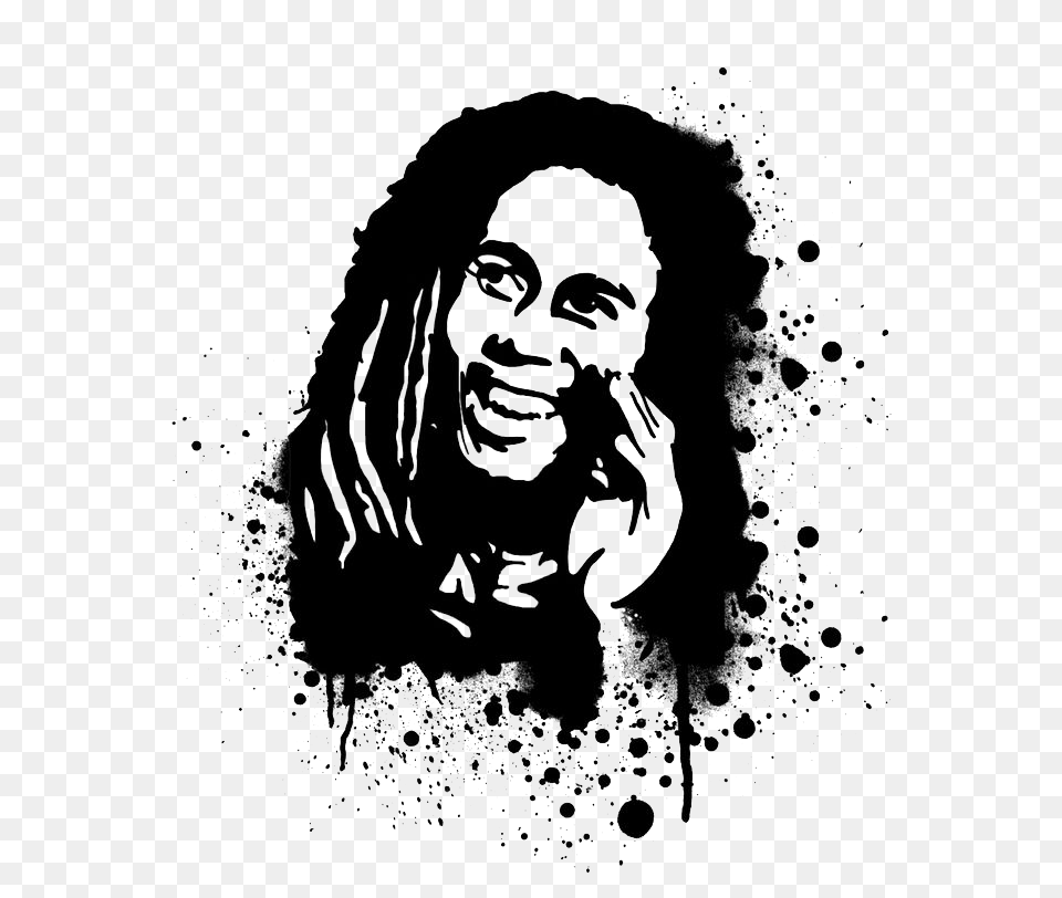 Bob Marley, Stencil, Adult, Female, Person Free Transparent Png