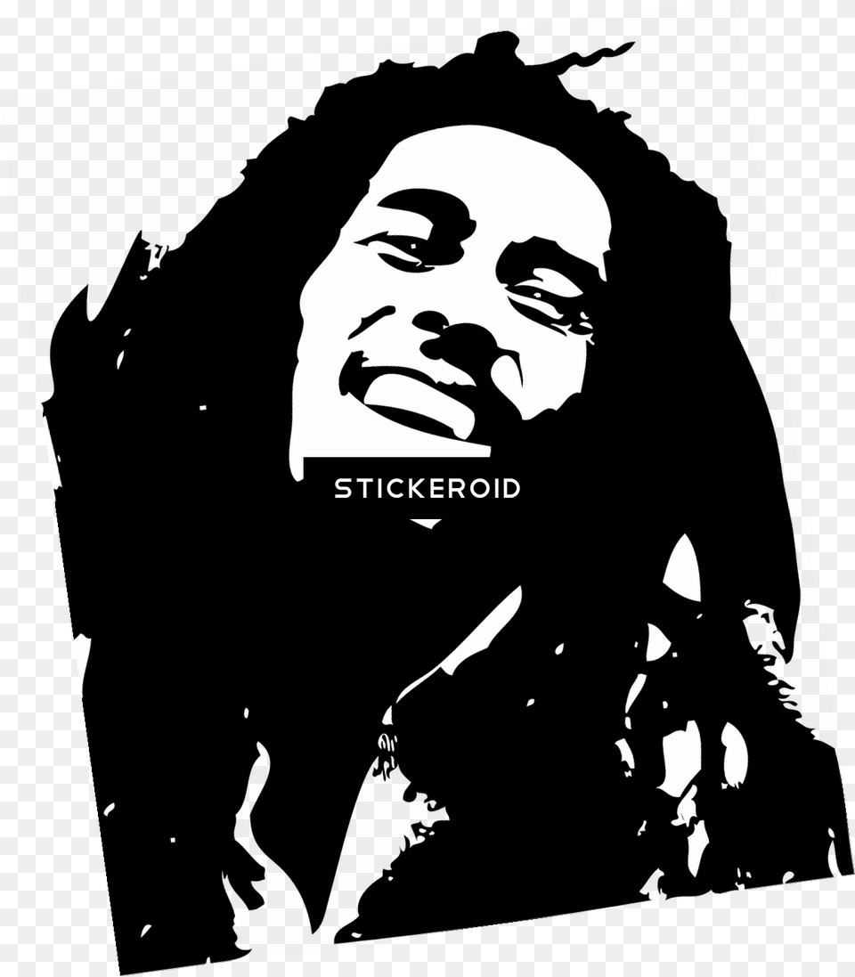 Bob Marley Celebrities Bob Marley, Stencil, Silhouette, Adult, Face Free Png