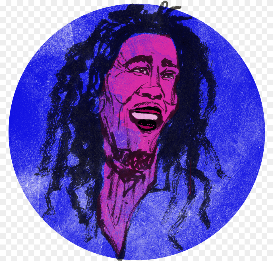 Bob Marley Commissioned For An Aj Article Illustration, Adult, Purple, Photography, Person Png