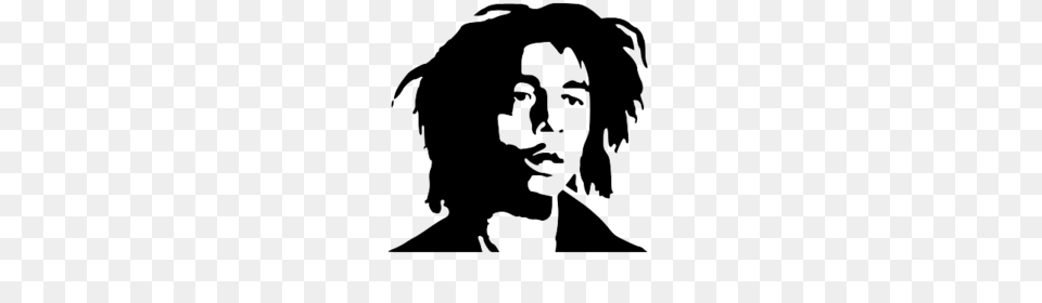 Bob Marley Face Stencil, Gray Free Png Download