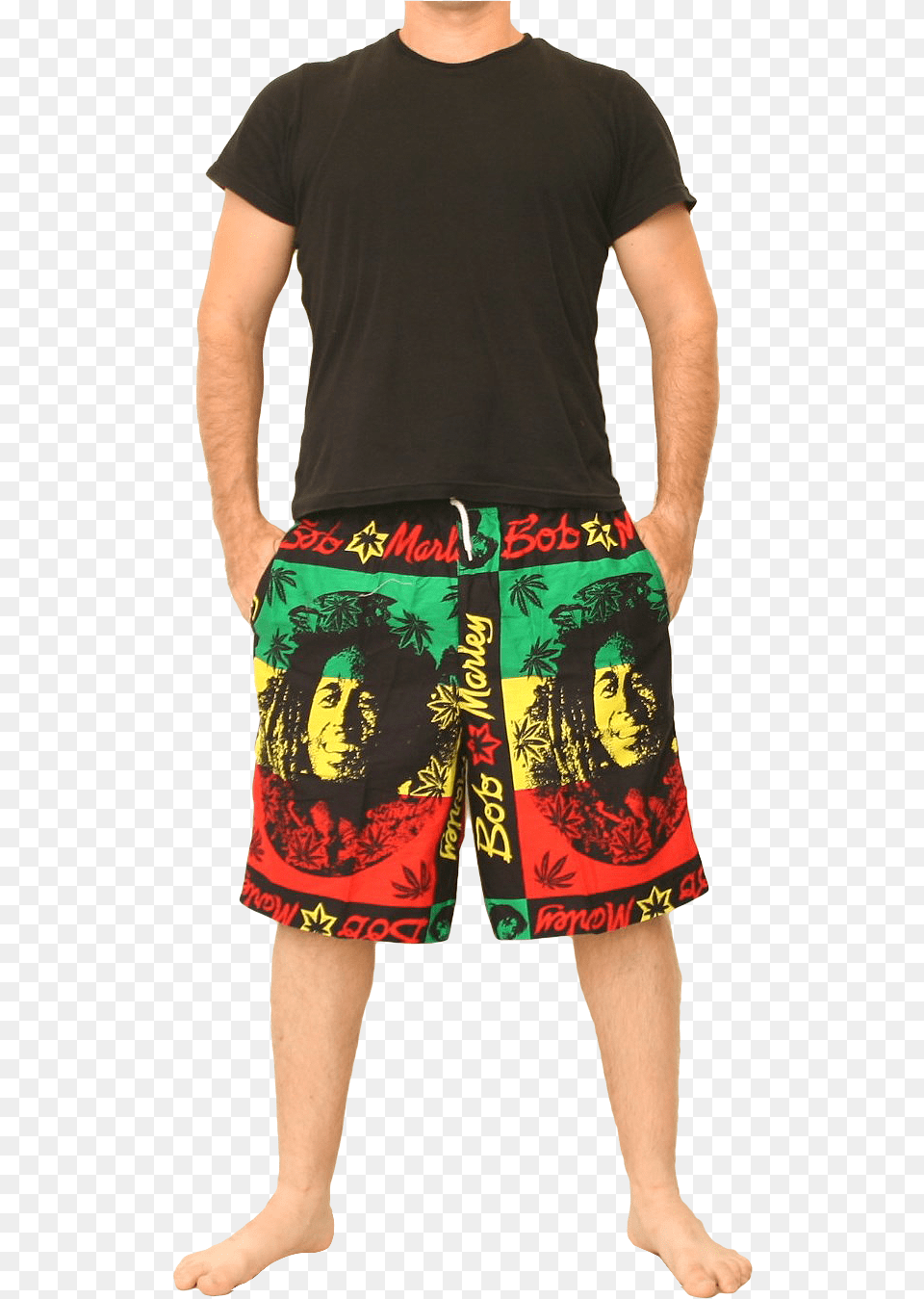 Bob Marley Rasta Reggae Pants Shorts Smile Esiamcenter Board Short, Beachwear, Clothing, Adult, Person Free Transparent Png