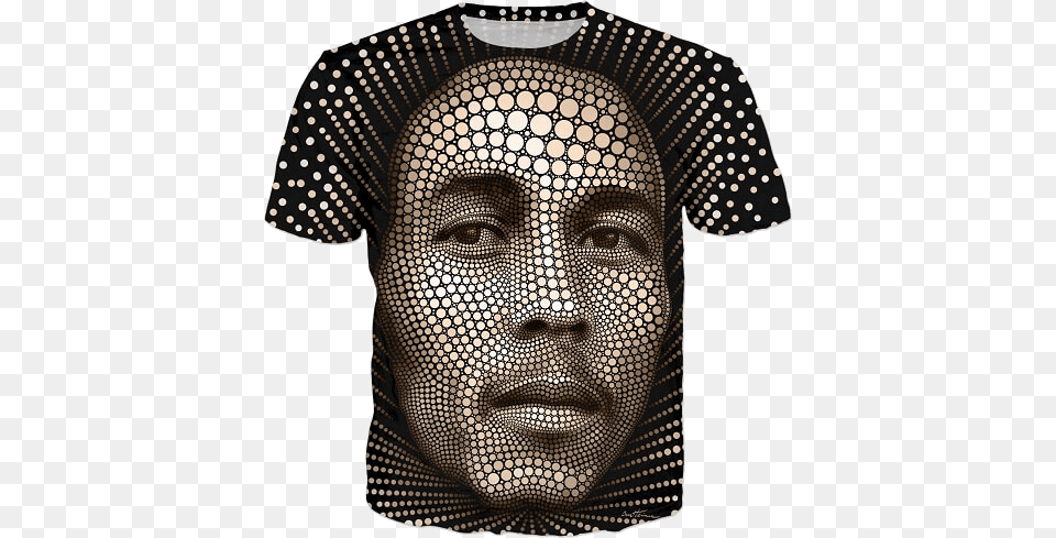 Bob Marley Reggae King Digital Circlism T Shirts Bob Marley Circles, Clothing, Face, Head, Person Png Image
