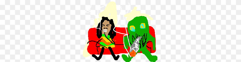 Bob Marley Smoke Some Weed With Chtullu Drawing, Baby, Person, Face, Head Free Png