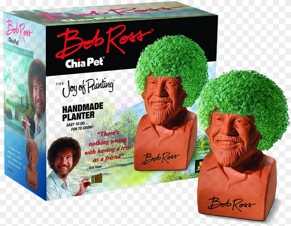 Bob Ross Chia Pet, Adult, Person, Female, Woman Free Png Download