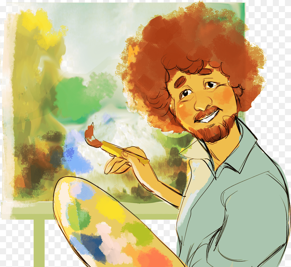 Bob Ross Clip Art, Adult, Male, Man, Person Png