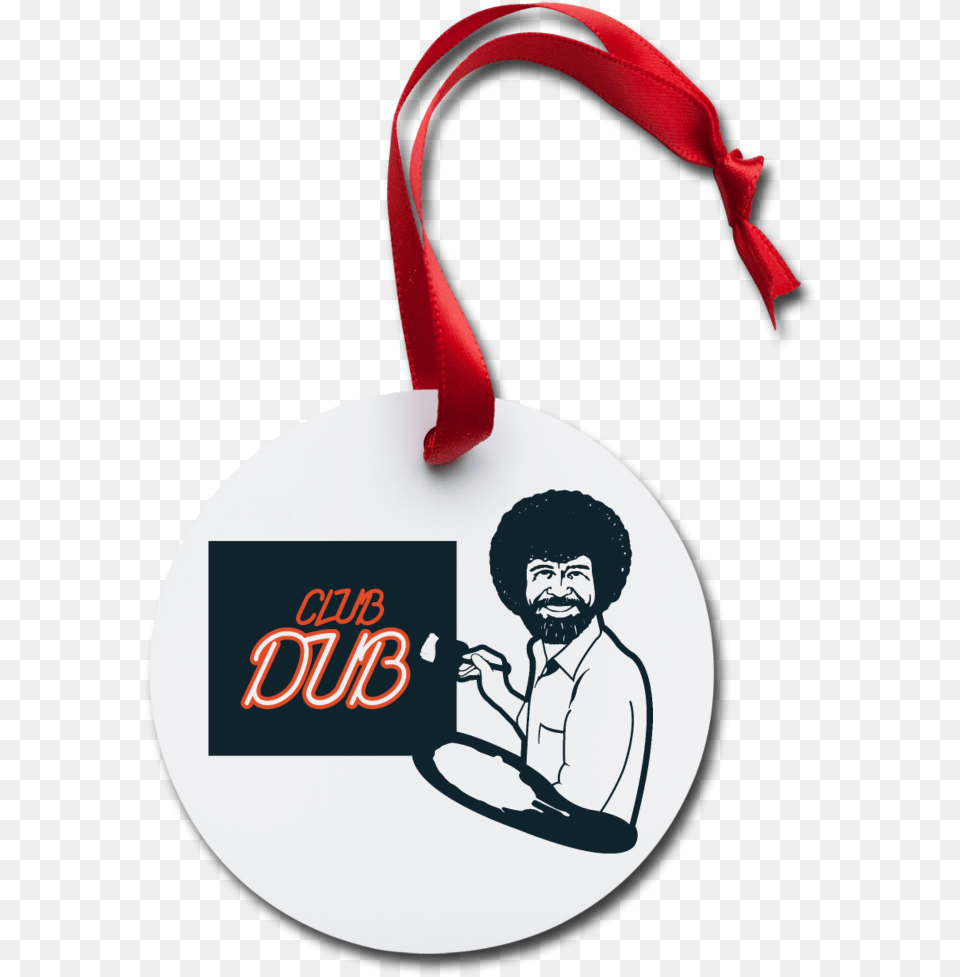 Bob Ross Club Dub Holiday Ornament Anatomy Christmas Ornament, Accessories, Adult, Male, Man Png