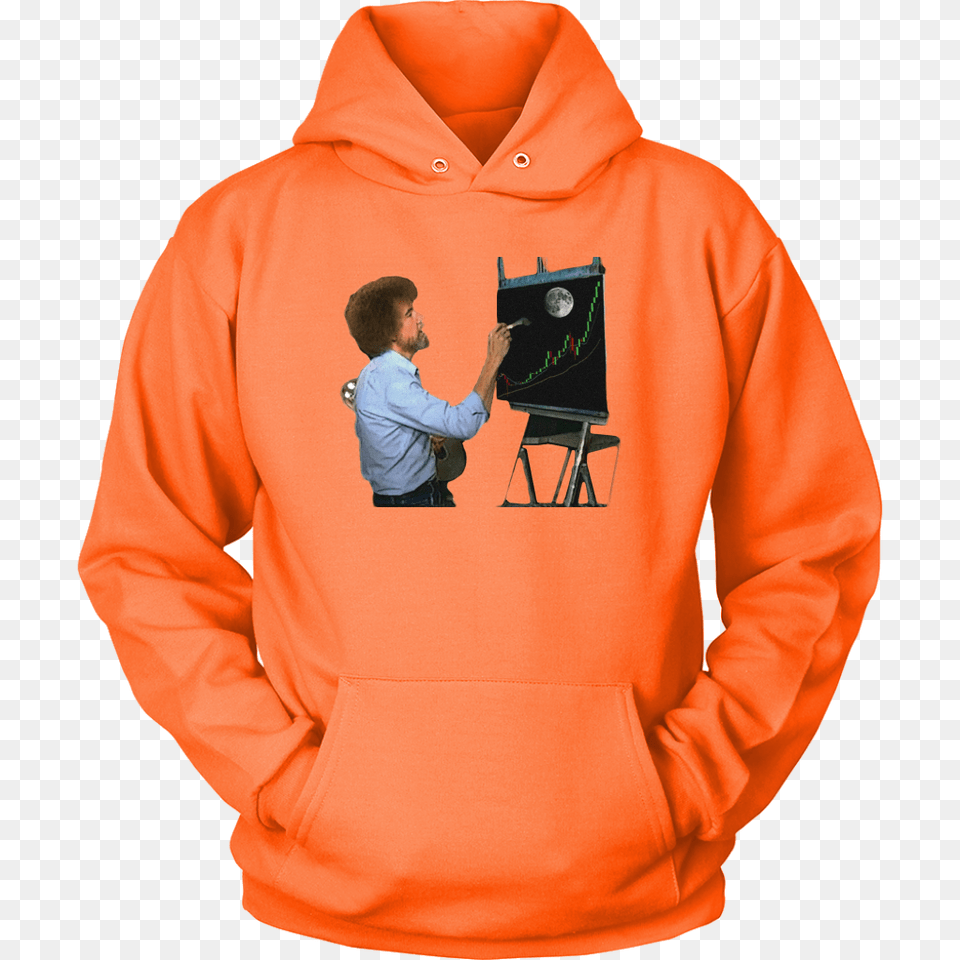 Bob Ross Crypto Night Painting Hoodie Cryptoapparel, Sweatshirt, Sweater, Knitwear, Hood Free Transparent Png