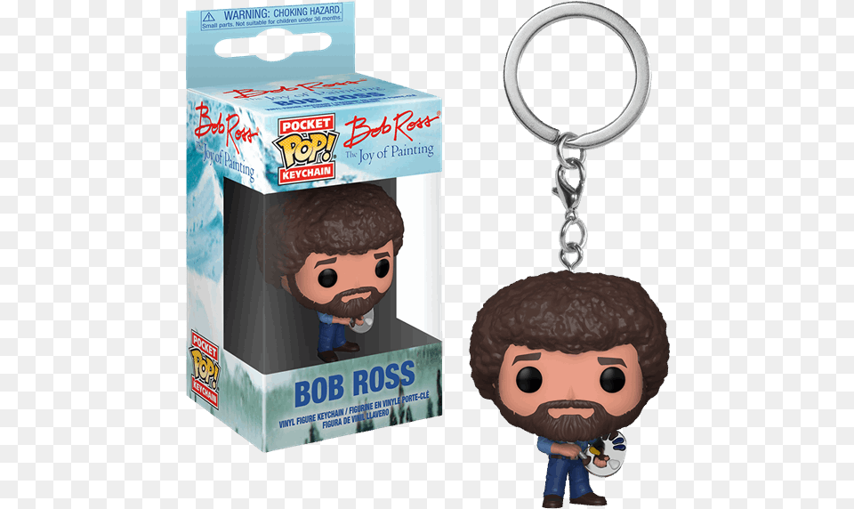 Bob Ross Funko Pop Keychain Download, Accessories, Baby, Person, Face Png